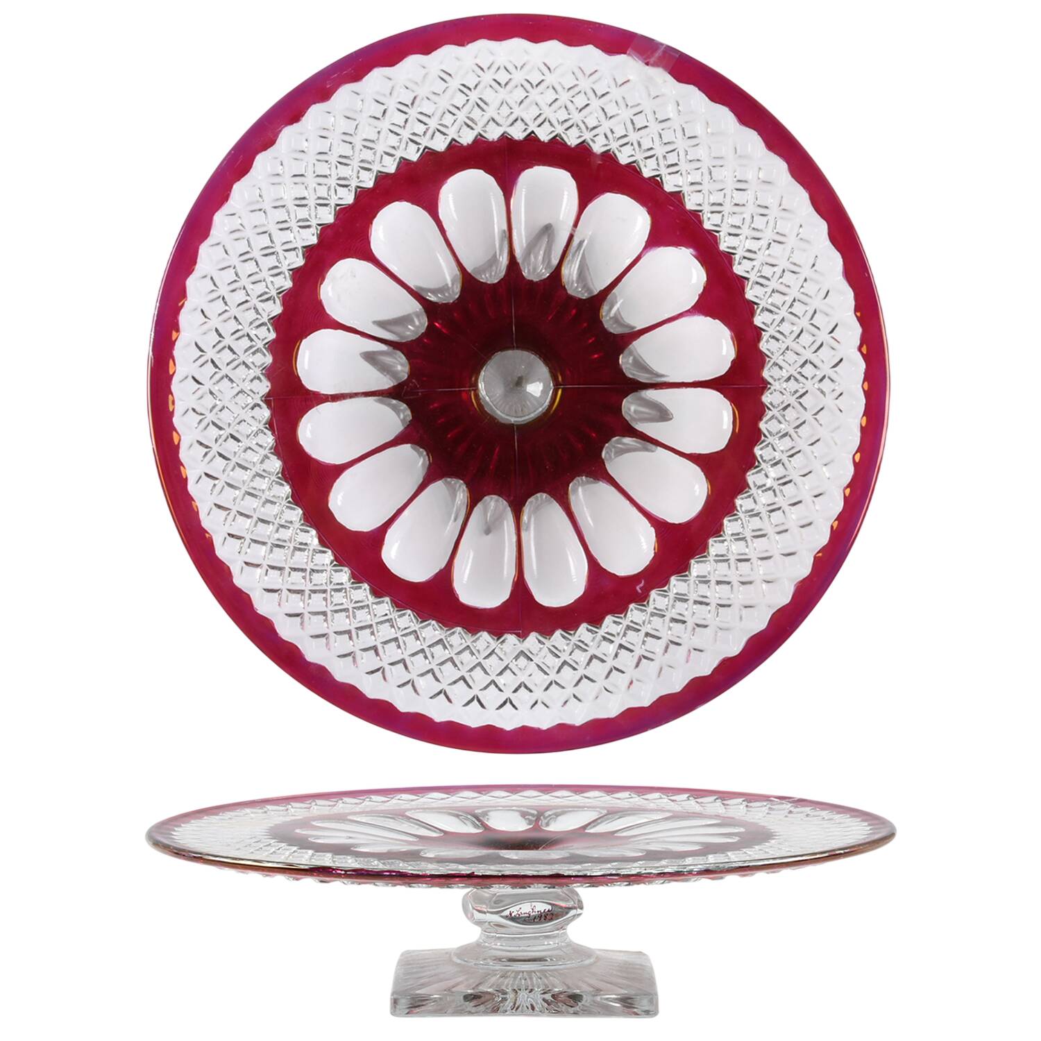 Waterford Ruby Bowl 12" Diameter Cake Stand/Pedestal by Westmoreland-1