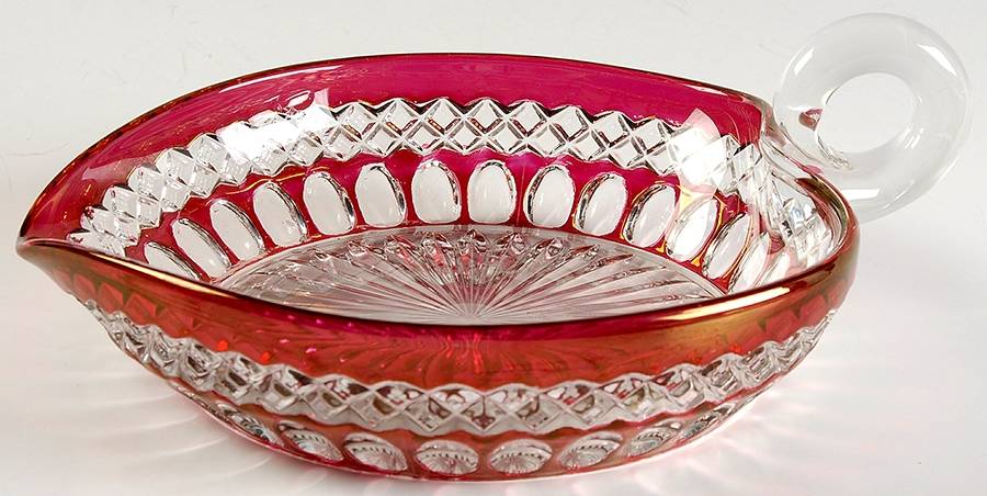 Waterford Ruby Bowl 8'' Handled Heart Shape Nappy by Westmoreland-1