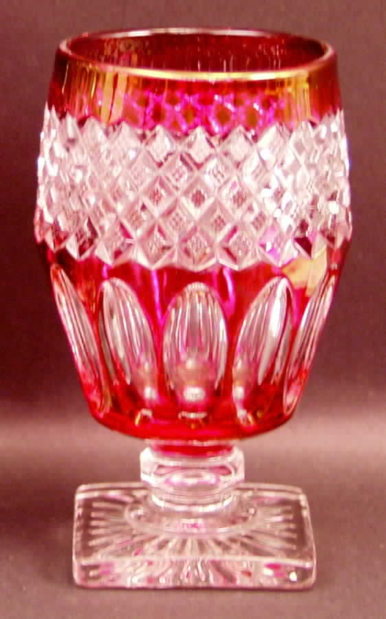 Waterford Ruby Bowl Footed Tumbler by Westmoreland-1