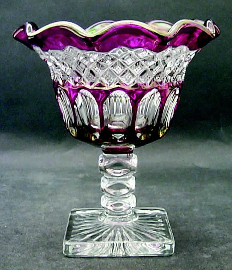 Waterford Ruby Bowl Crimped Candy Dish by Westmoreland-1