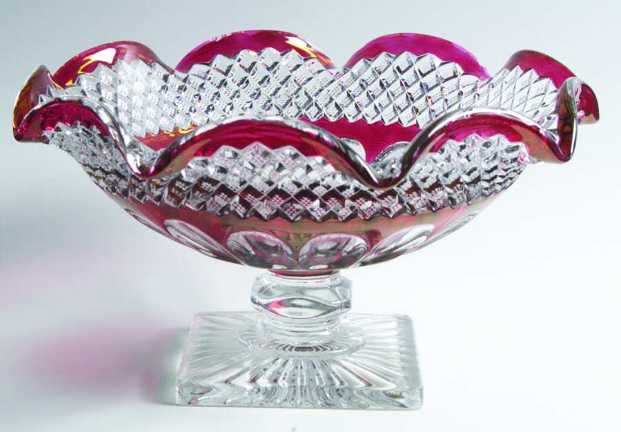 Waterford Ruby Bowl Centerpiece by Westmoreland-1