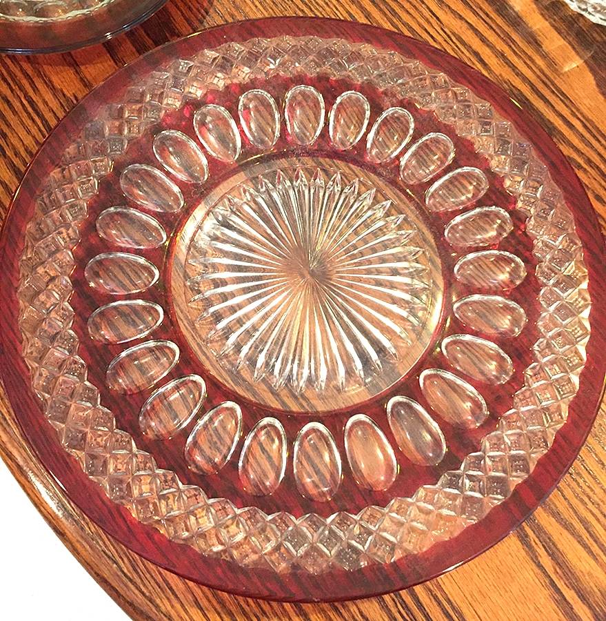 Waterford Ruby Bowl 13" Torte Plate by Westmoreland-1