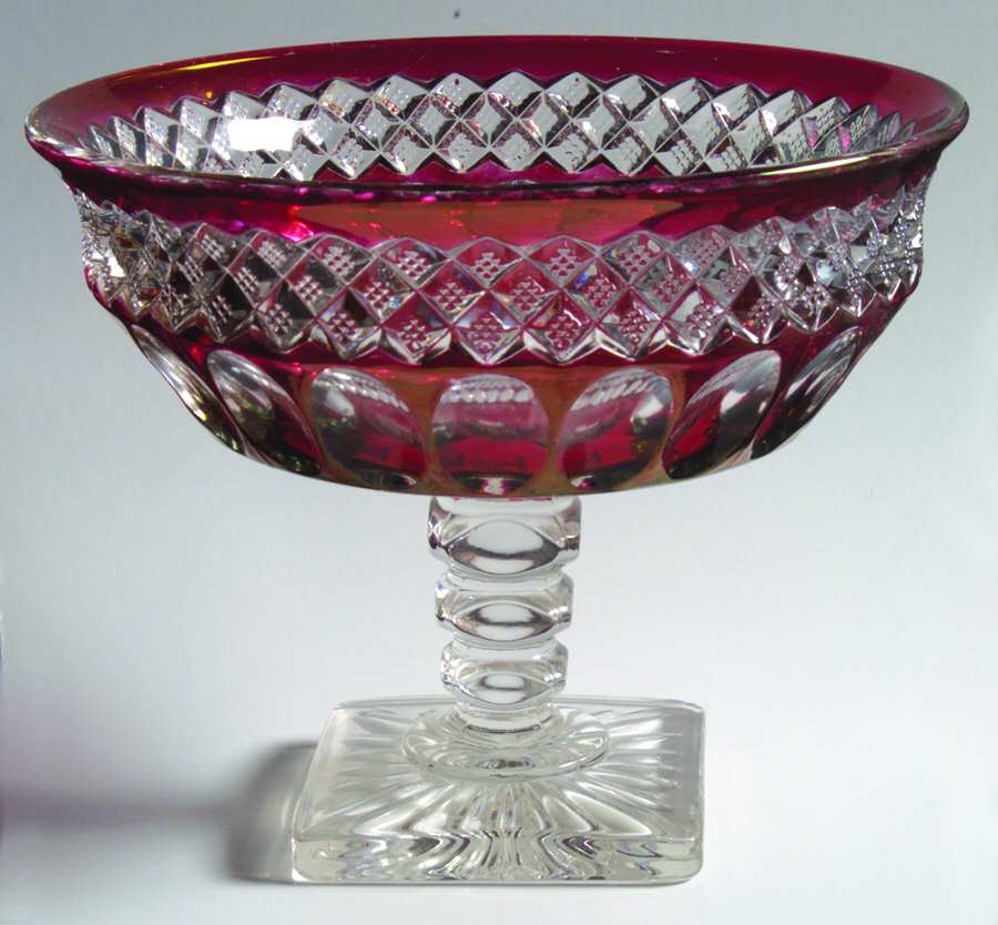 Waterford Ruby Bowl Bell Compote by Westmoreland-1