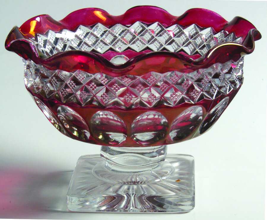 Waterford Ruby Bowl Small Crimped Candy Dish by Westmoreland-1