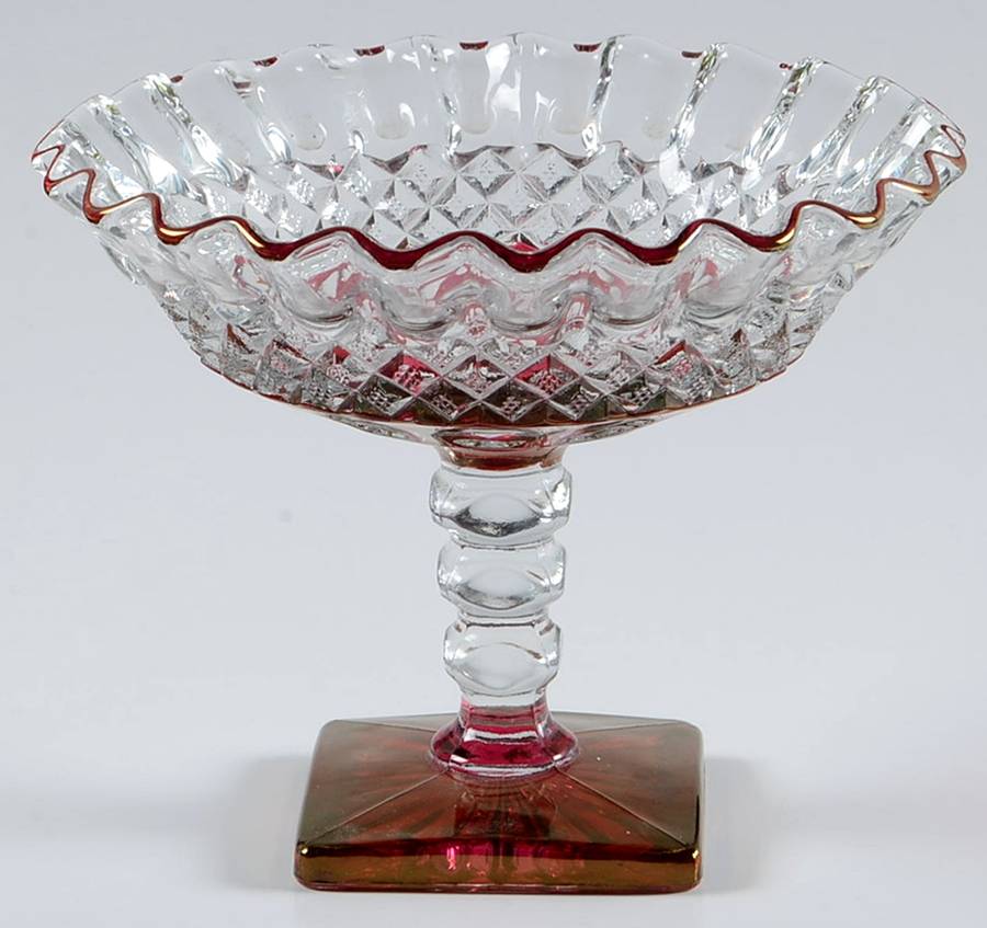 Waterford Ruby Bowl Round Compote (Height X Width) by Westmoreland-1