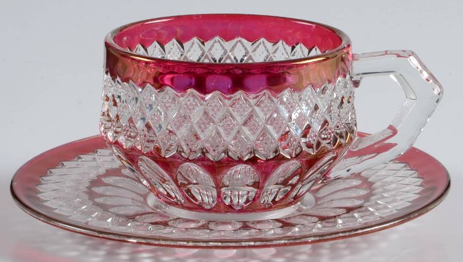 Waterford Ruby Bowl Cup & Saucer Set by Westmoreland-1