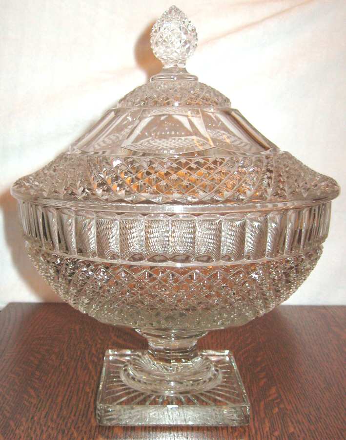 Waterford Clear (Stem 300) 11" Compote & Lid by Westmoreland-1