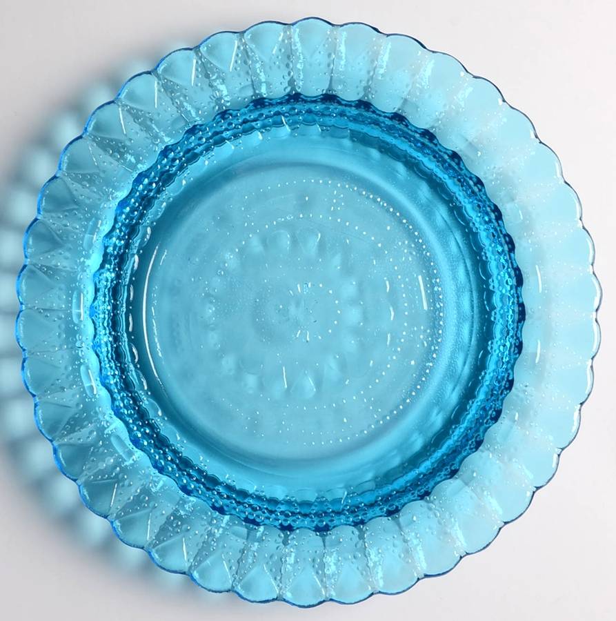 Lace and Dewdrop Blue Luncheon Plate by Wheaton-1