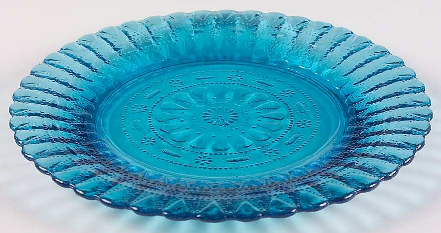 Lace and Dewdrop Blue Dinner Plate by Wheaton-1
