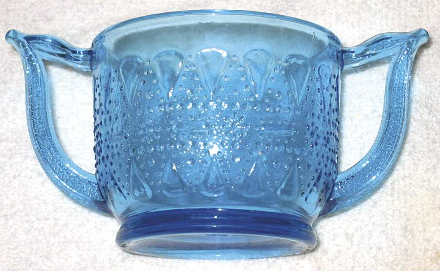 Lace and Dewdrop Blue Open Sugar by Wheaton-1