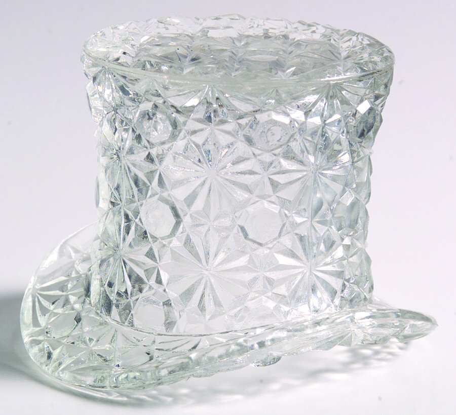 Daisy and Button Clear Top Hat Topper by L G Wright Glass-1