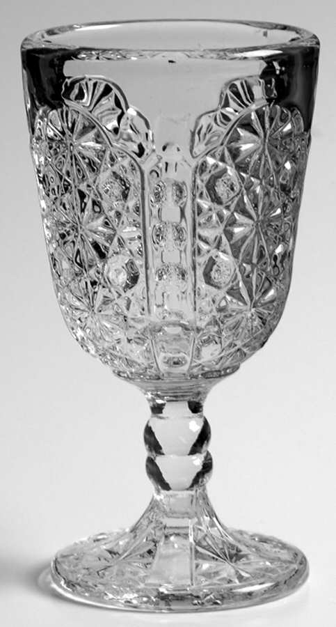 Daisy and Button Clear Wine Glass by L G Wright Glass-1