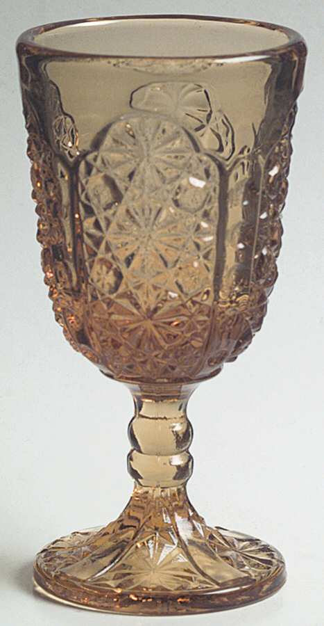 Daisy and Button Amber Wine Glass by L G Wright Glass-1