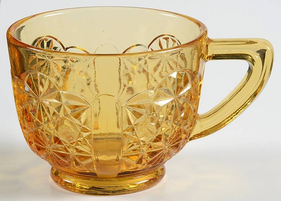 Daisy and Button Amber Punch Cup by L G Wright Glass-1