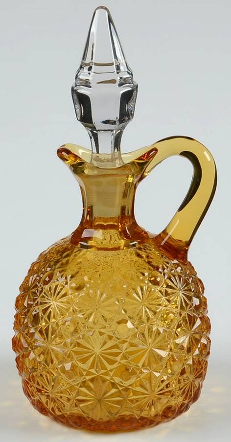 Daisy and Button Amber Stopper for Cruet by L G Wright Glass-1
