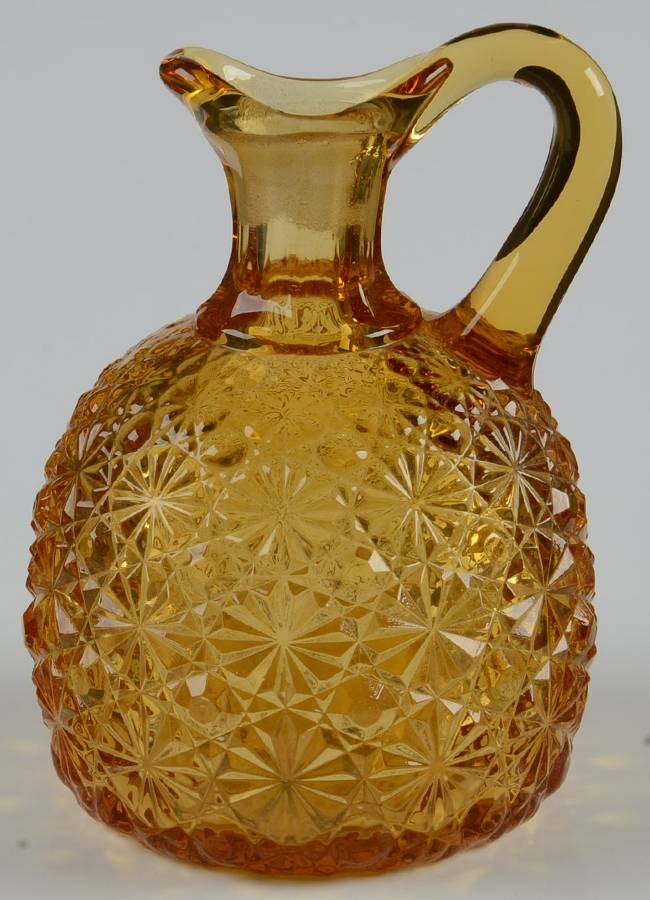 Daisy and Button Amber Cruet No Stopper by L G Wright Glass-1