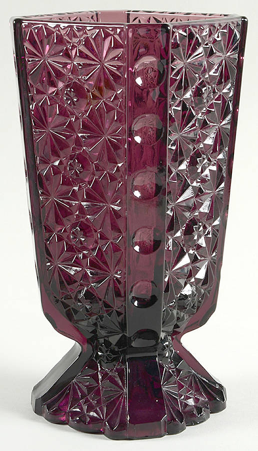 Daisy and Button Amethyst Candy Jar No Lid by L G Wright Glass-1