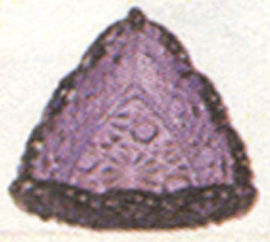 Daisy and Button Amethyst Individual Triangular Salt Dip by L G Wright Glass-1