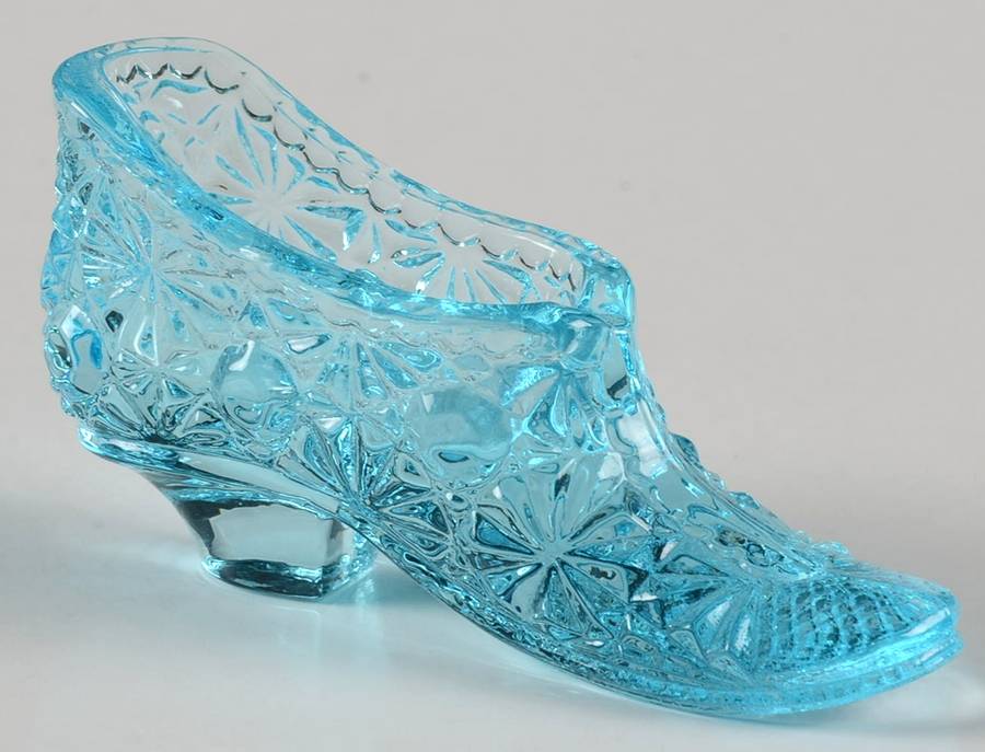 Daisy and Button Blue Small Slipper by L G Wright Glass-1