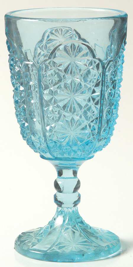 Daisy and Button Blue Wine by L G Wright Glass-1