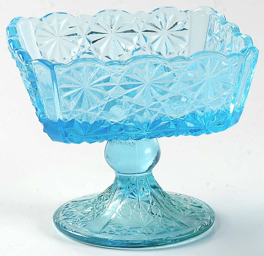 Daisy and Button Blue Champagne/Tall Sherbet by L G Wright Glass-1