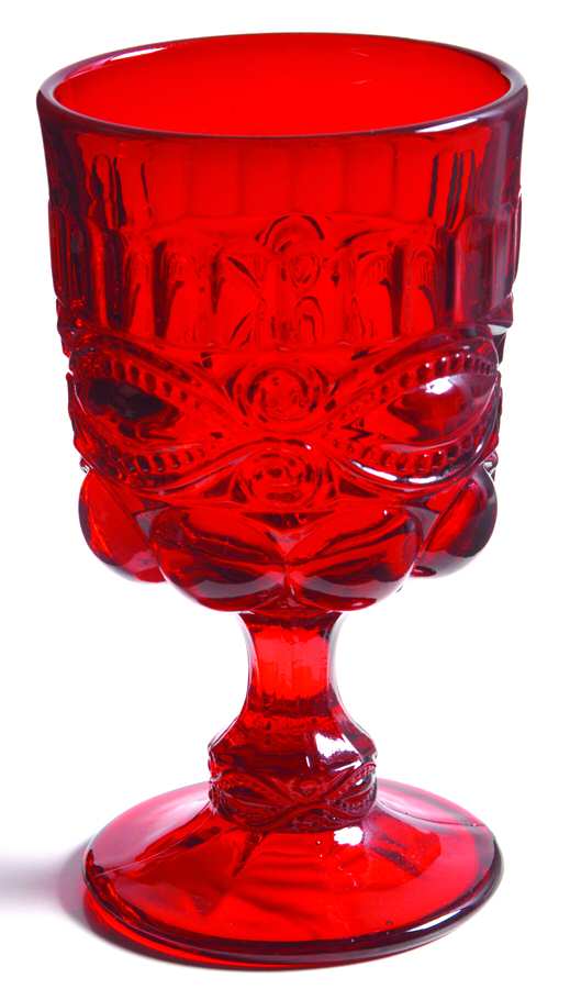 Eyewinker Ruby Water Goblet by L G Wright Glass-1