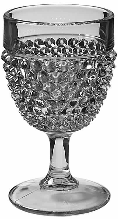 Hobnail Blue Water Goblet by L G Wright Glass-1