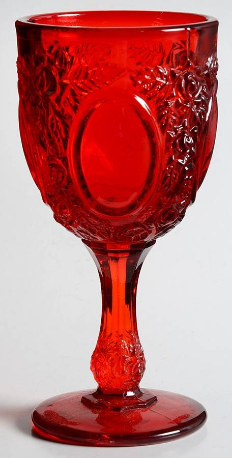 Mirrors and Roses Ruby Wine Glass by L G Wright Glass-1