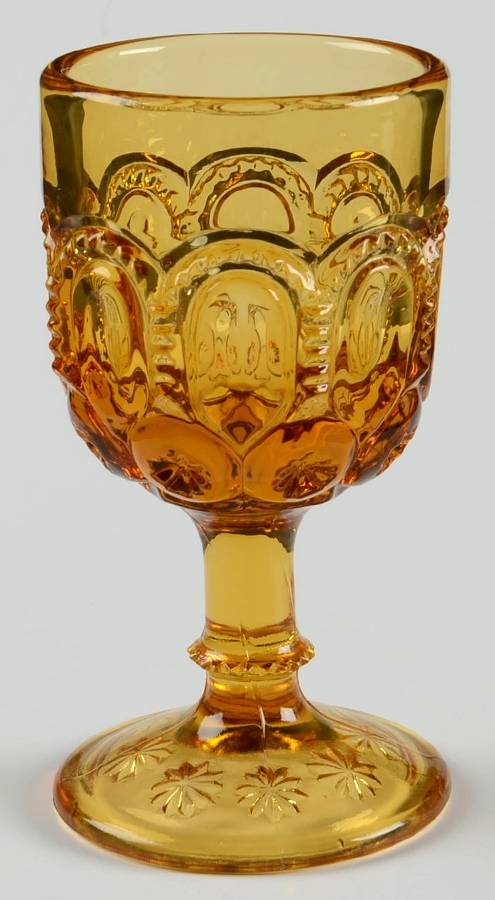 Moon and Star Amber Wine Glass by L G Wright Glass-1
