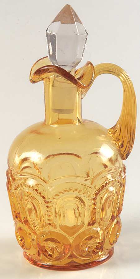 Moon and Star Amber Cruet & Stopper by L G Wright Glass-1