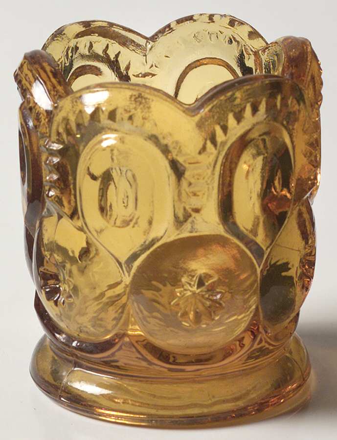 Moon and Star Amber Toothpick Holder by L G Wright Glass-1
