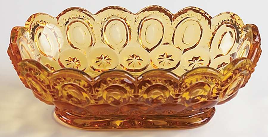 Moon and Star Amber Soap Dish by L G Wright Glass-1