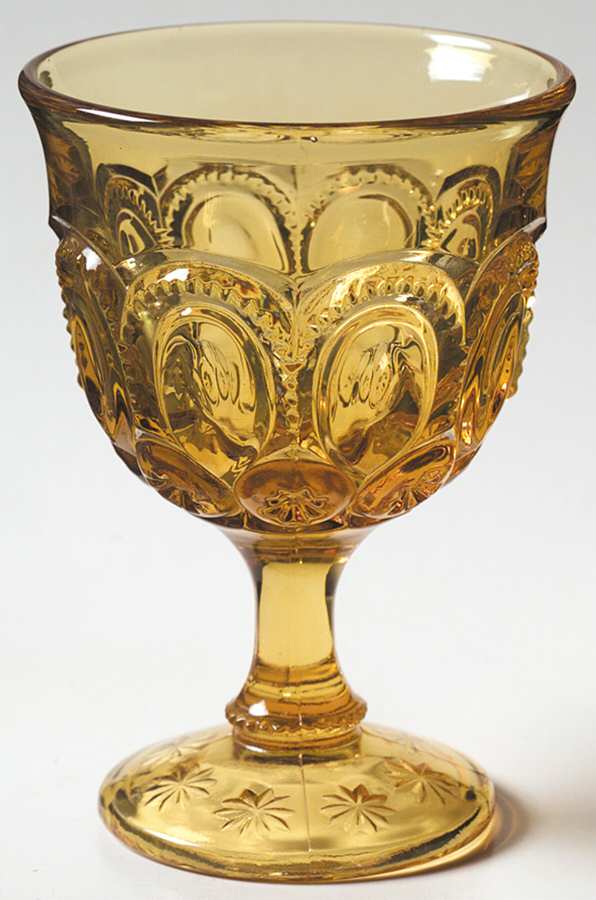 Moon and Star Amber Champagne Glass by L G Wright Glass-1