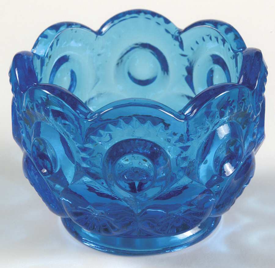 Moon and Star Blue Table Salt Dip by L G Wright Glass-1