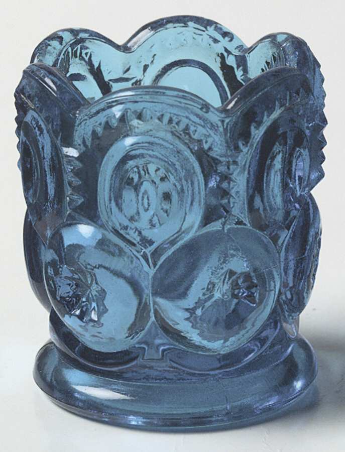 Moon and Star Blue Toothpick Holder by L G Wright Glass-1