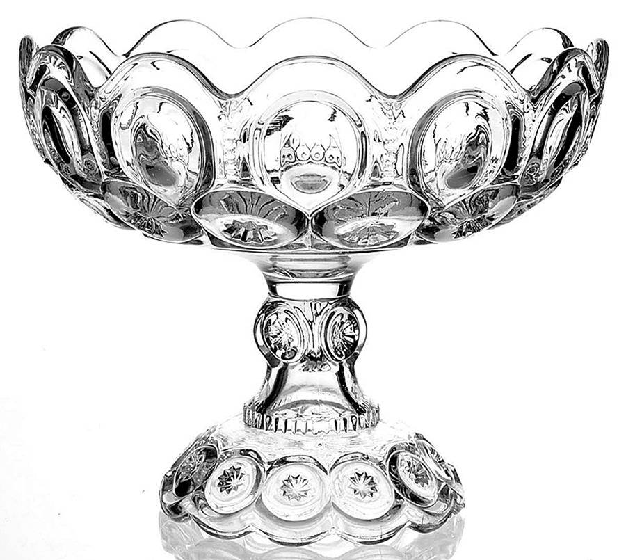 Moon and Star Clear Round Compote (Height X Width) by L G Wright Glass-1