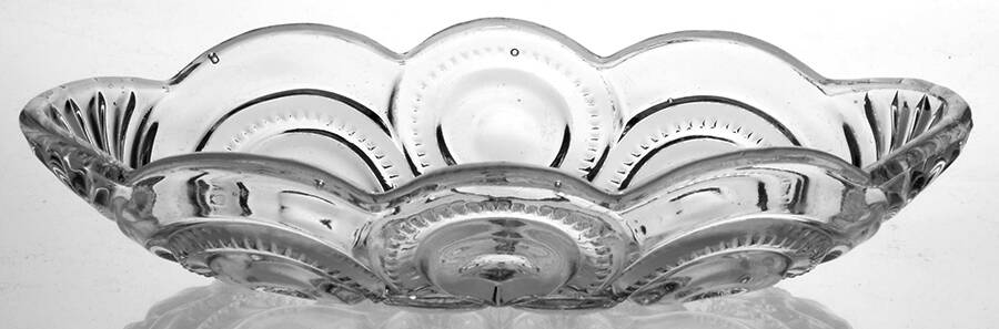 Moon and Star Clear 8" Oval Relish by L G Wright Glass-1