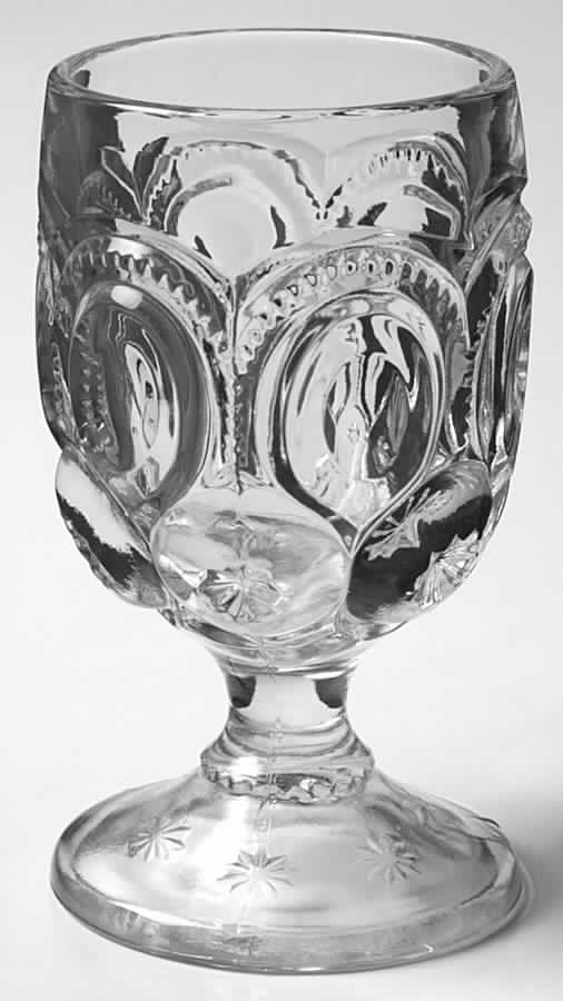 Moon and Star Clear Water Goblet by L G Wright Glass-1