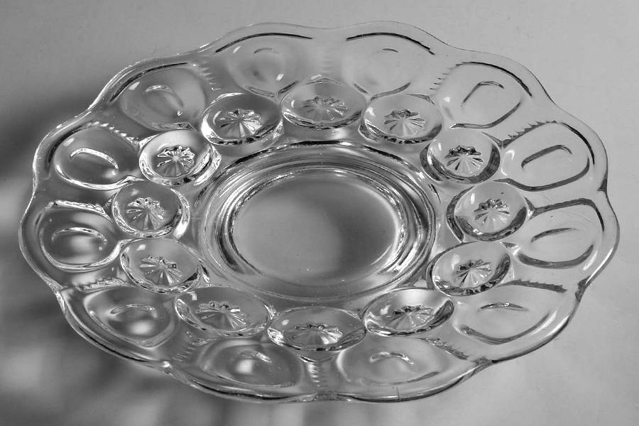 Moon and Star Clear 7" Salad Plate by L G Wright Glass-1