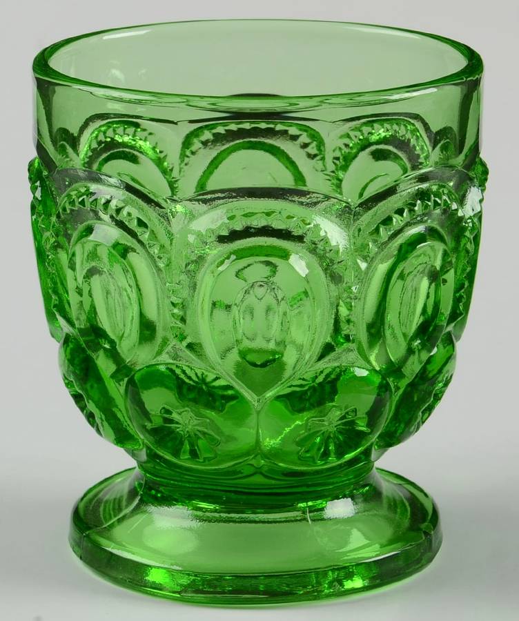 Moon and Star Green 5 Oz Footed Tumbler by L G Wright Glass-1