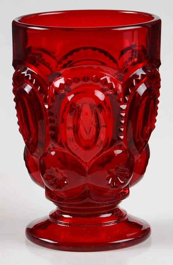 Moon and Star Ruby 7 Oz Footed Tumbler by L G Wright Glass-1