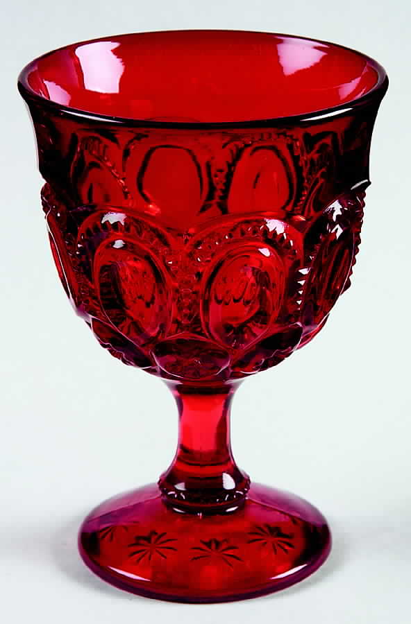 Moon and Star Ruby Champagne Glass by L G Wright Glass-1