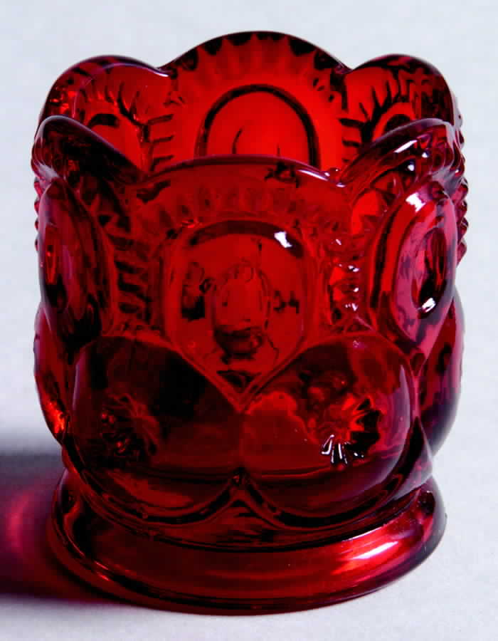 Moon and Star Ruby Toothpick Holder by L G Wright Glass-1