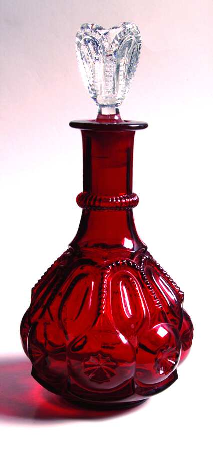 Moon and Star Ruby Decanter & Stopper by L G Wright Glass-1