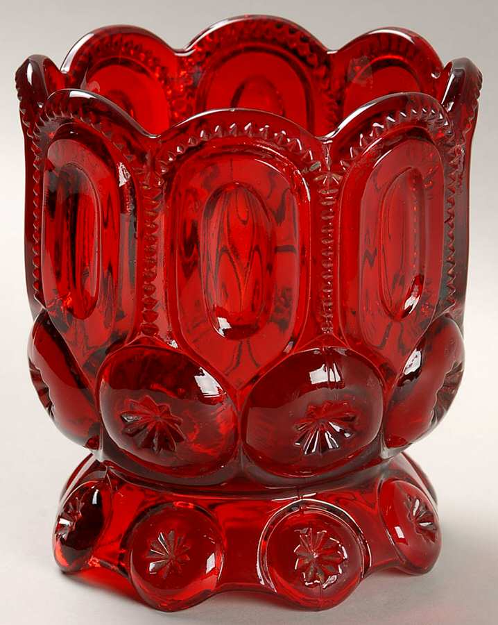 Moon and Star Ruby Footed Open Sugar by L G Wright Glass-1