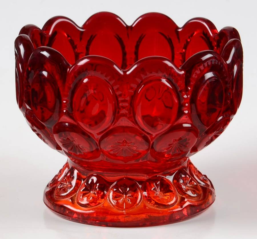 Moon and Star Ruby Base for (3 Piece) Fairy Lamp by L G Wright Glass-1