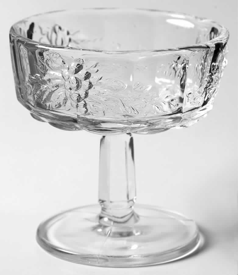 Panel Grape Clear Champagne/Tall Sherbet by L G Wright Glass-1