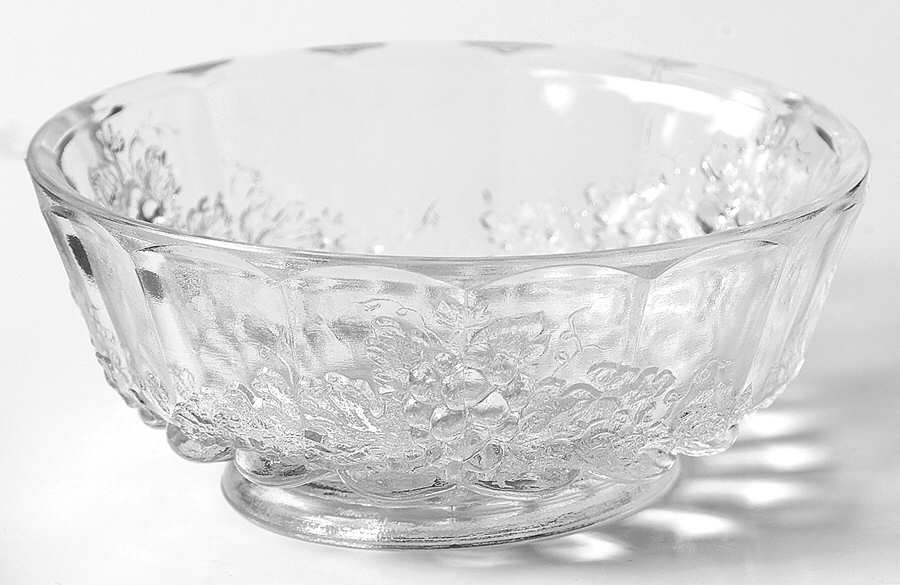 Panel Grape Clear Small Fruit Dessert Bowl by L G Wright Glass-1