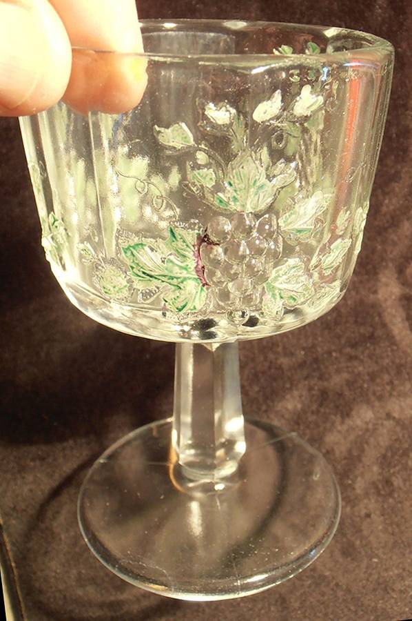 Panel Grape Painted Liquor Cocktail by L G Wright Glass-1