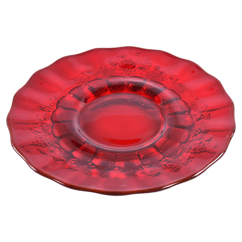 Panel Grape Ruby Dinner Plate by L G Wright Glass-1